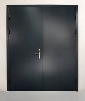 Двупольная огнестойкая дверь черного цвета Двупольная огнестойкая дверь черного цвета
